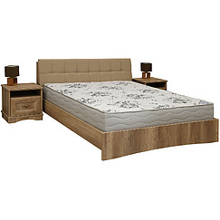 Double bed with soft headboard «Turin»