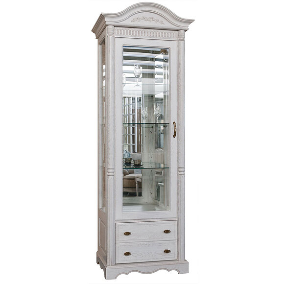 Шкаф с витриной «Паола 2380-01» БМ670, Цвет: Розовый пепел