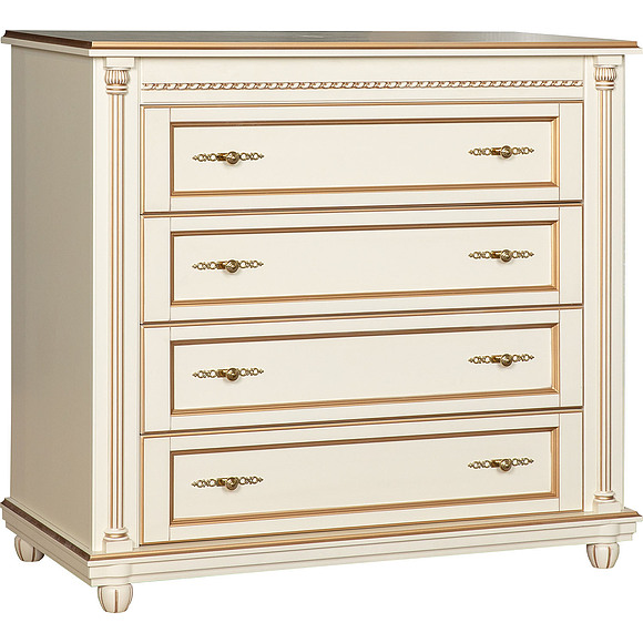 Комод «Валенсия» П254.30, Цвет: Античная темпера с золотом