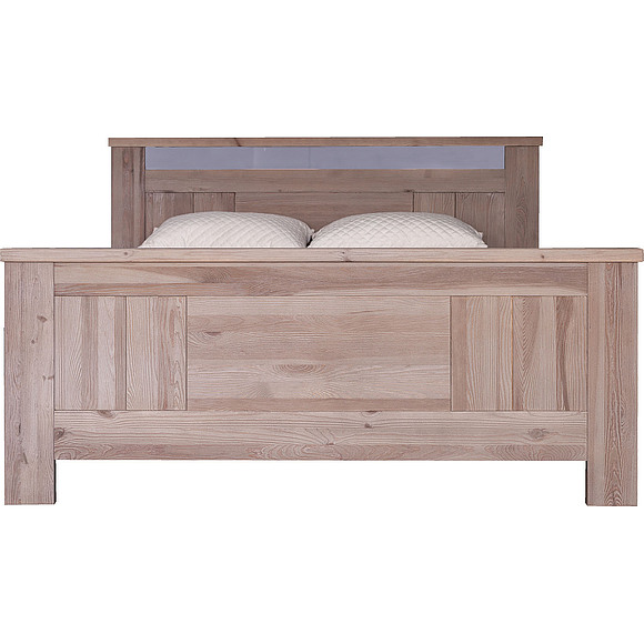 Кровать двойная «Доминика Бр» БМ711, Цвет: брашированный серо-бежевый, Спальное место: 2000x1600 мм, Размер: 2080x1700x1000 мм