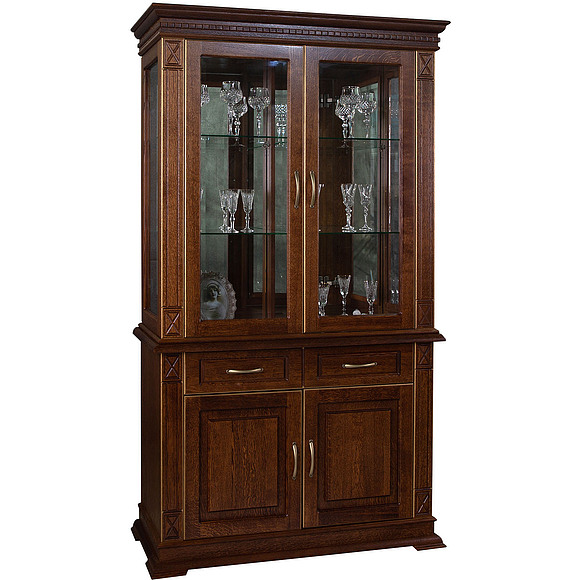 Шкаф комбинированный «Верди Люкс 2з» П487.19з, Цвет: Черешня с золочением