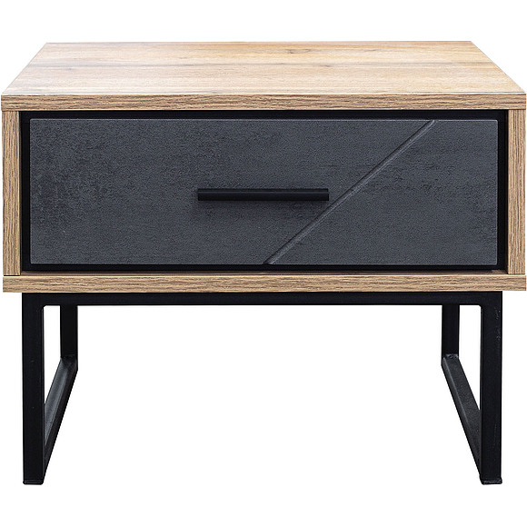 Тумба прикроватная «Лайн» П620.12, Цвет: Камень серый/Дуб вотан/Чёрный