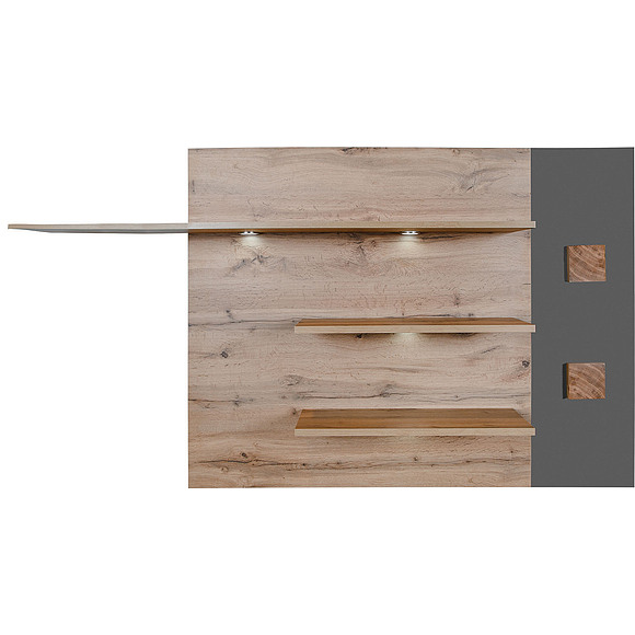 Полка «Гелиос» П550.09, Цвет: Дуб Вотан + серый