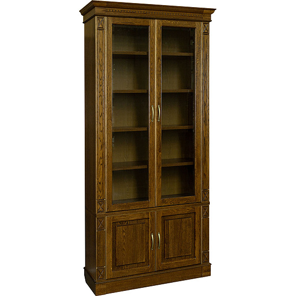 Набор мебели для библиотеки «Верди Люкс 3» П523.Н3, Цвет: Черешня с золочением