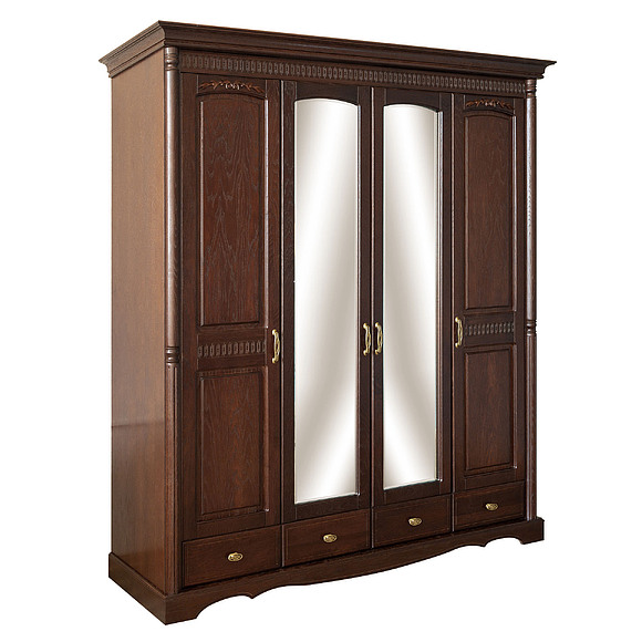Шкаф для одежды 4д «Паола 2164-01» БМ671, Цвет: Горячий шоколад