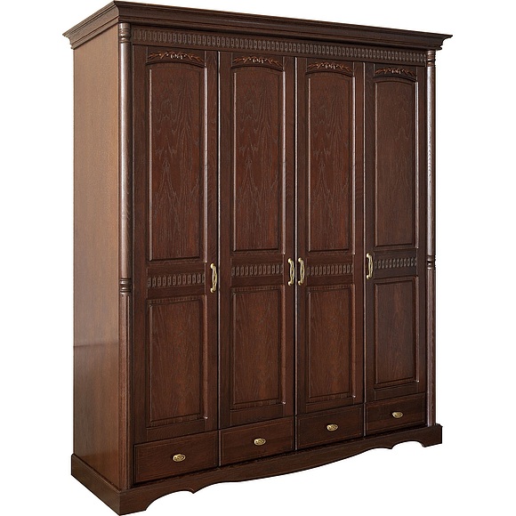 Шкаф для одежды 4д «Паола 2164» БМ671, Цвет: Горячий шоколад