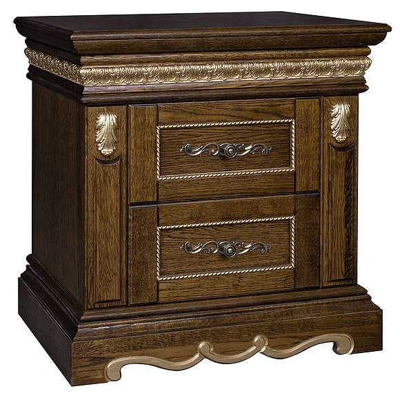 Тумба прикроватная «Милана 03с» П294.03с, Цвет: Черешня с золочением