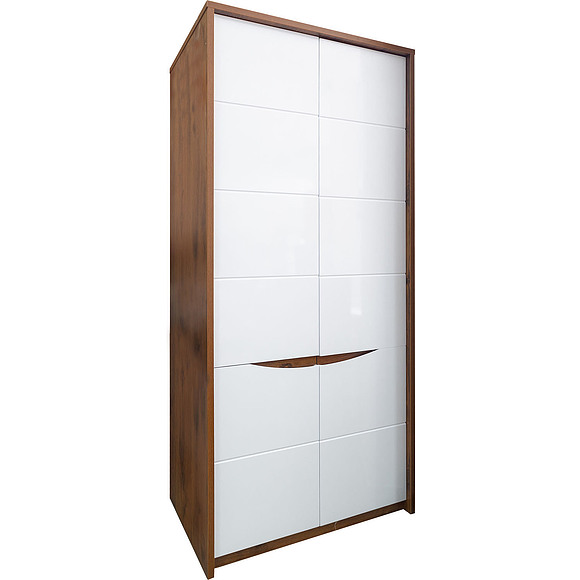 Шкаф для одежды «Монако» П528.08, Цвет: Дуб Саттер+Белый глянец