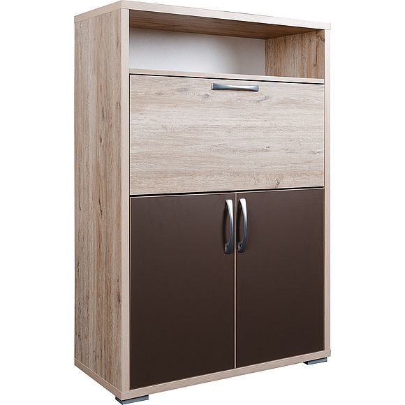 Тумба для обуви «Верес» П564.07, Материал: ДСП ламинированная, Цвет: Дуб версаль + Тёмно-коричневый