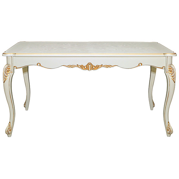 Стол «Альба 1» П498.01, Цвет: Слоновая кость с золочением
