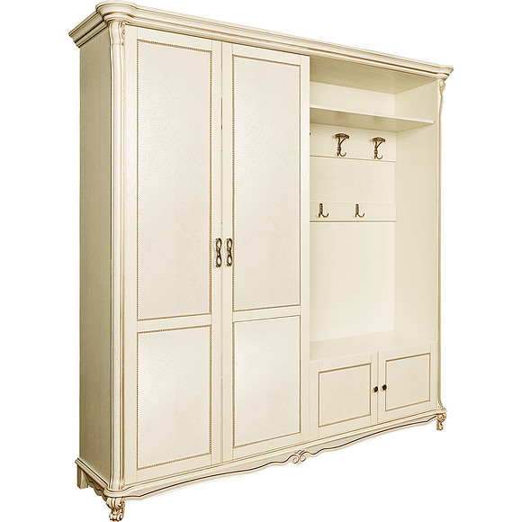 Шкаф комбинированный «Алези 2» П540.02 (П540.02-01), Цвет: Слоновая кость с золочением (Alezi_2_P540-02.jpg) Шкаф комбинированный «Алези 2» П540.02 (П540.02-01), Цвет: Слоновая кость с золочением