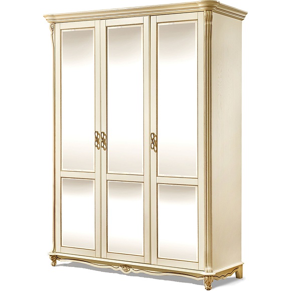 Шкаф 3-х дверный «Алези» П349.01/1, Цвет: Слоновая кость с золочением