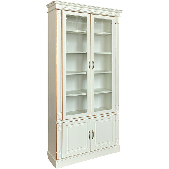 Набор мебели для библиотеки «Верди Люкс 3» П523.Н3, Цвет: Слоновая кость с золочением