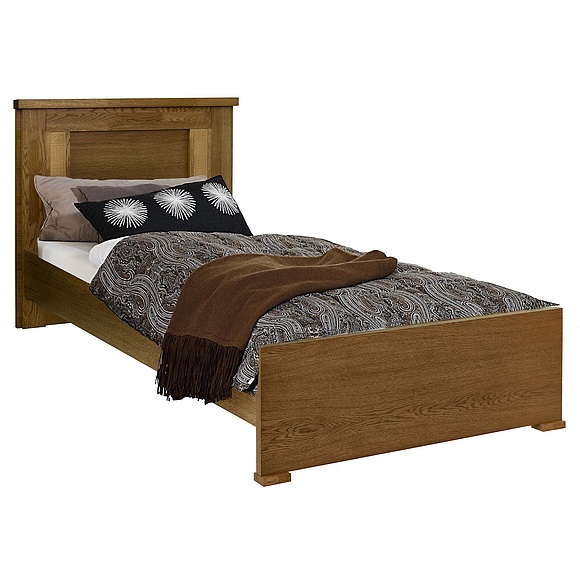 Кровать одинарная «Тунис» П344.08, Цвет: Дуб рустикаль с патинированием, Спальное место: 2000x900 мм