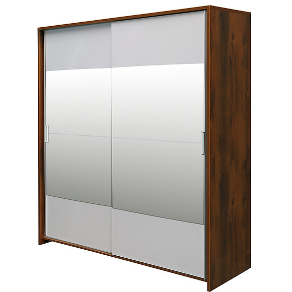 Шкаф-купе для одежды «Монако» П528.20, Цвет: Дуб Саттер+Белый глянец