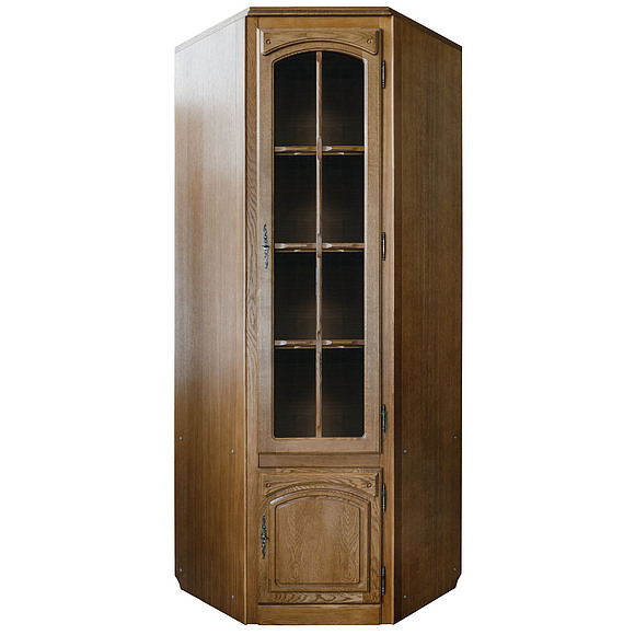 Шкаф-витрина угловая «Элбург 1773» БМ652, Цвет: Дуб рустикаль