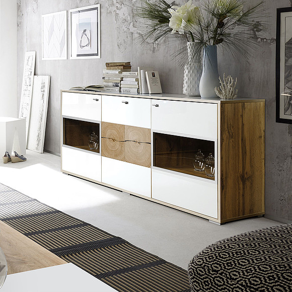 Тумба «Гелиос» П550.21, Цвет: Дуб Вотан + белый