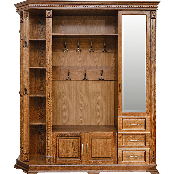 Шкаф комбинированный для прихожей «Верди Люкс 2.1» П433.02-01, Цвет: Черешня