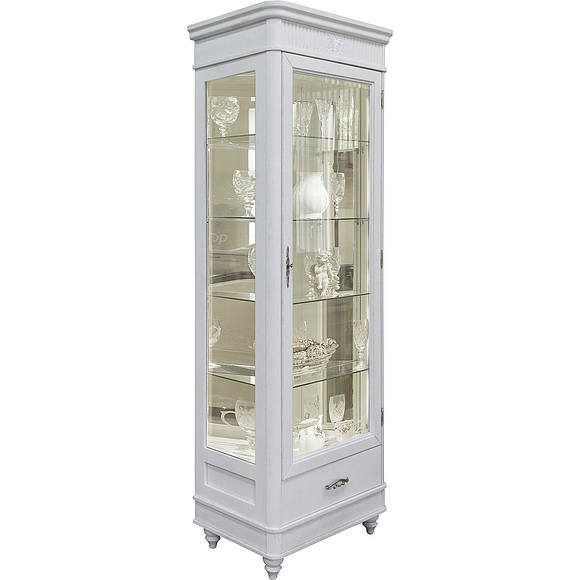 Шкаф с витриной «Юстина 2371» БМ690, Цвет: Молоко