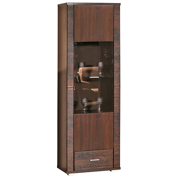 Шкаф с витриной «Гресс» П501.04, Цвет: Дуб Сонома тёмный