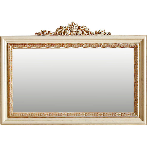 Зеркало настенное «Альба 09к» П485.09к, Цвет: Слоновая кость с золочением