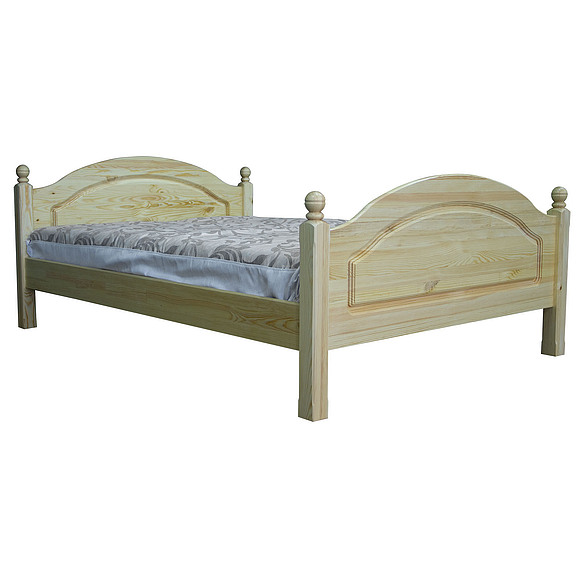 Кровать двойная «Лотос 9005(9011)» БМ701, Цвет: Сосна натуральная, Спальное место: 2000x1600 мм, Размер: 2100x1686x860 мм