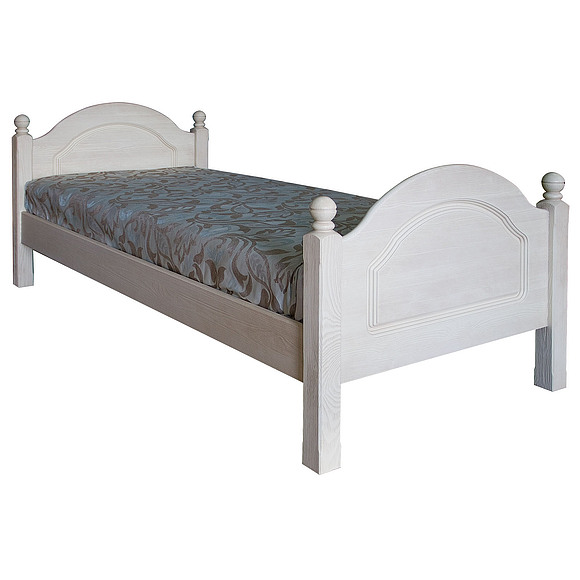 Кровать одинарная 1-09 «Лотос 8905» БМ701, Цвет: Брашированный крем, Спальное место: 2000x900 мм