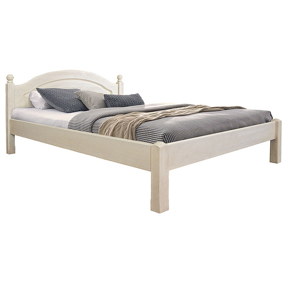 Кровать двойная «Лотос 9008(9021)» БМ701, Цвет: Брашированный крем, Спальное место: 2000х1400 мм, Размер: 2100х1483х860 мм