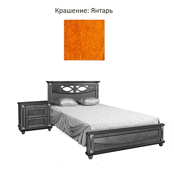 Кровать одинарная «Валенсия», Цвет: Янтарь, Спальное место: 2000x1200 мм, Размер: 2131х1394х1031 мм