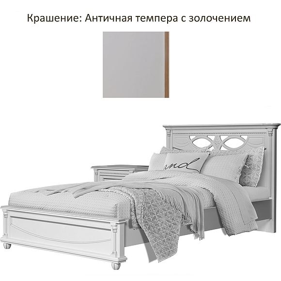 Кровать одинарная «Валенсия», Цвет: Античная бронза с золочением, Спальное место: 2000x1200 мм, Размер: 2131х1394х1031 мм