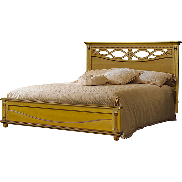 Кровать двойная «Валенсия», Цвет: Янтарь, Спальное место: 2000x1400 мм, Размер: 2131х1594х1031 мм