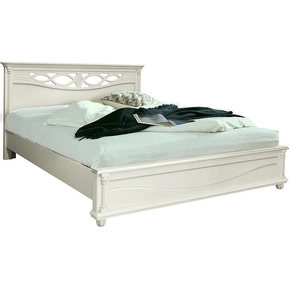 Кровать двойная «Валенсия Д16» П568.16, Цвет: Слоновая кость, Спальное место: 2000x1600 мм, Размер: 2131х1794х1031 мм