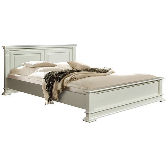 Кровать двойная «Верди Люкс» с низким изножьем, Цвет: Слоновая кость, Механизм трансформации: без механизма, Спальное место: 2000x1600 мм, Размер: 2187x1774x851 мм