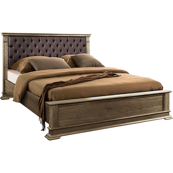 Кровать двойная «Верди Люкс 16/1ПП» П434.08/1пп с подъёмным механизмом, Цвет: Табак