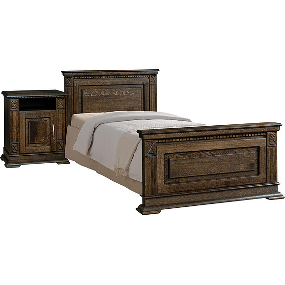 Кровать одинарная «Верди Люкс» с высоким изножьем, Цвет: Венге, Механизм трансформации: без механизма, Спальное место: 2000x800 мм, Размер: 2187x974x851 мм