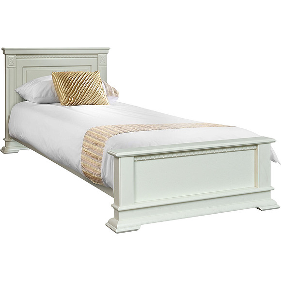 Кровать одинарная «Верди Люкс» с низким изножьем, Цвет: Слоновая кость, Механизм трансформации: без механизма, Спальное место: 2000x800 мм, Размер: 2187x974x851 мм