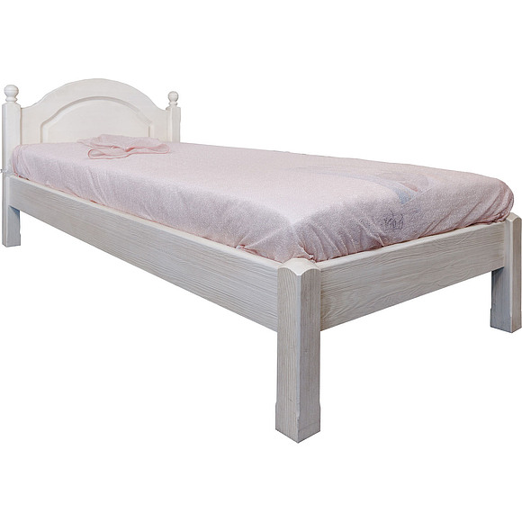 Кровать одинарная 1-09 «Лотос 8908БР» БМ701, Цвет: Брашированный крем, Спальное место: 2000x900 мм