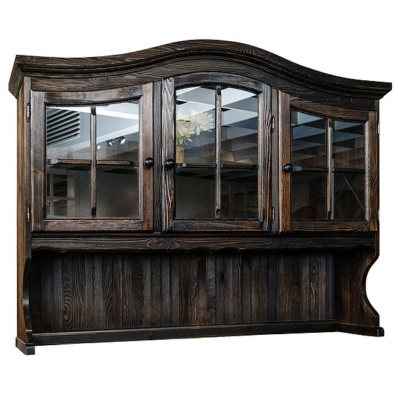 Секция - витрина 3д «Лотос 1077-01» БМ704, Цвет: Сосна брашированая «мокко»