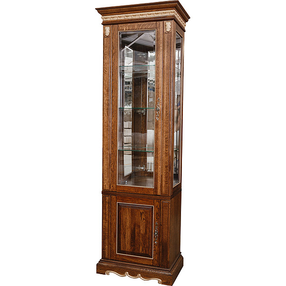 Шкаф комбинированный «Милана 1С» П396.09-01, Цвет: Черешня с золочением