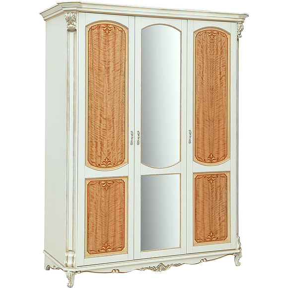 Шкаф «Альба 01» П524.01, Цвет: Слоновая кость с золочением