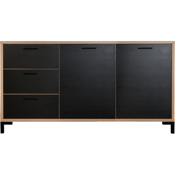 Тумба «Блэквуд» П556.07, Цвет: Дуб Вотан + чёрный