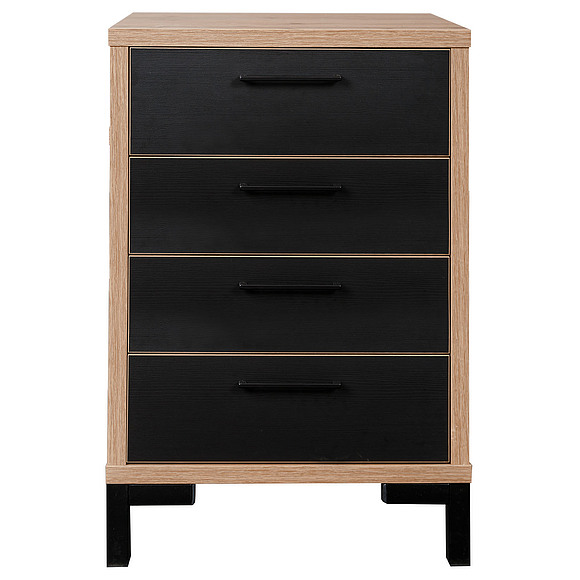 Комод «Блэквуд» П558.08, Цвет: Дуб Вотан + чёрный