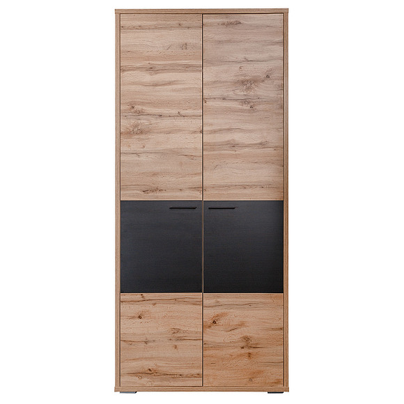 Шкаф для одежды «Блэквуд» П558.13, Цвет: Дуб Вотан + чёрный