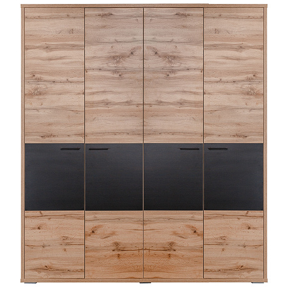 Шкаф для одежды «Блэквуд» П558.15, Цвет: Дуб Вотан + чёрный