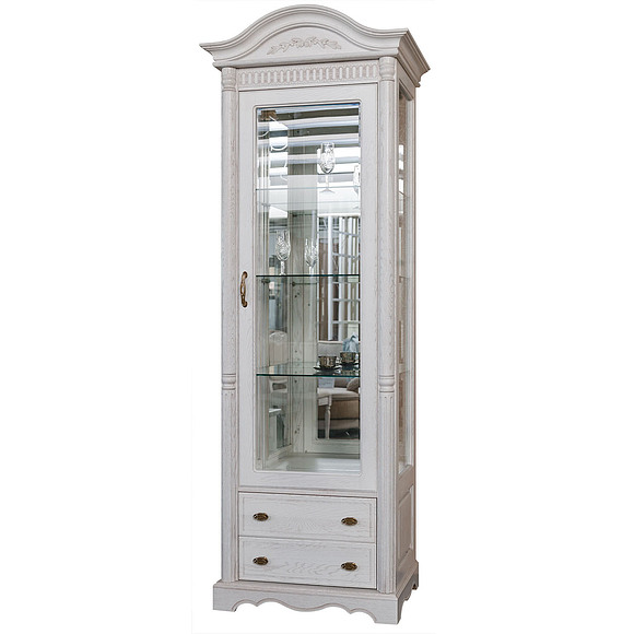 Шкаф с витриной «Паола 2102» БМ670, Цвет: Розовый пепел