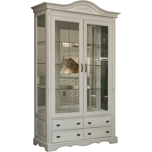 Шкаф с витриной 2д «Паола 2114» БМ670, Цвет: Розовый пепел