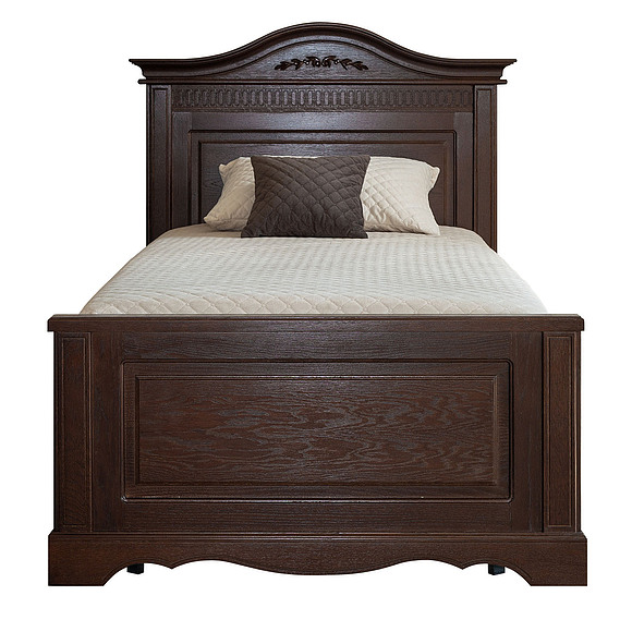 Кровать одинарная 1-09 «Паола 2168» БМ671, Цвет: Горячий шоколад