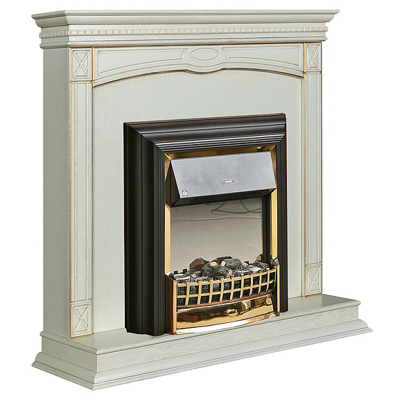 Портал для камина «Верди Люкс 1» П487.24, Цвет: Слоновая кость с золочением