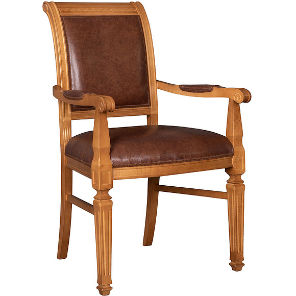 Стул «Премиум» П3023/А, Материал: натуральная кожа, Цвет: медовый