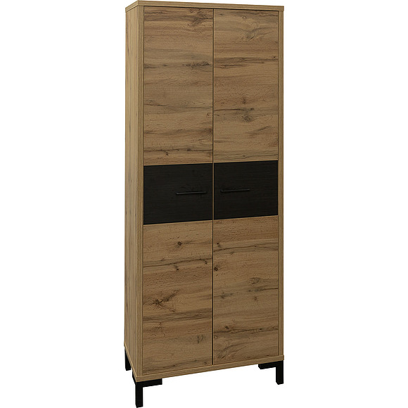 Шкаф для прихожей «Блэквуд» П570.01, Цвет: Дуб Вотан + чёрный